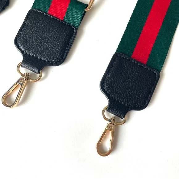 Crossbody Straps Leopard Green/Red Striped - Picture 3 of 3